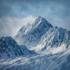 Obraz premium textured snowy peaks Alaska range