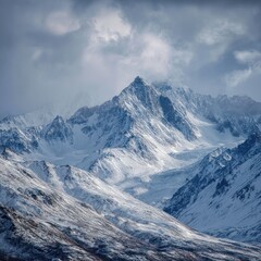 Obraz premium textured snowy peaks Alaska range