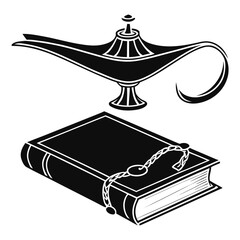 Ancient book with clasp silhouette