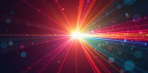 Obraz premium Intense lens flare with rainbow colored streaks, bright, design, flare