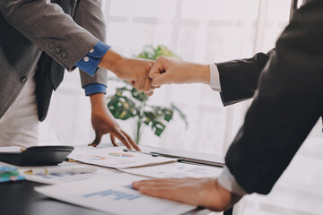 Business handshake for teamwork of business merger and acquisition,successful negotiate,hand...