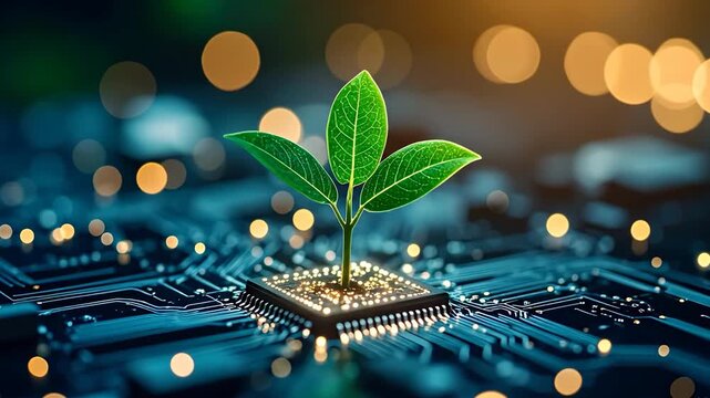 Green technology and sustainable development concept digital transformation era