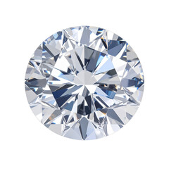 Single diamond on white background