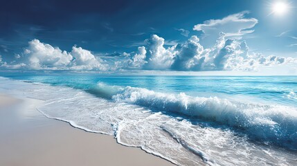 Obraz premium Pixelated Tropical Beach Panorama