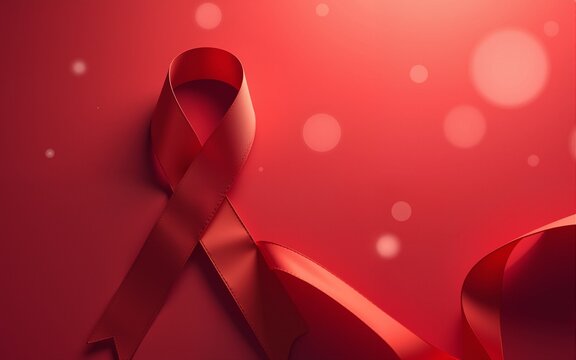 World aids day red ribbon symbolizes hope and solidarity for aids patients. High quality