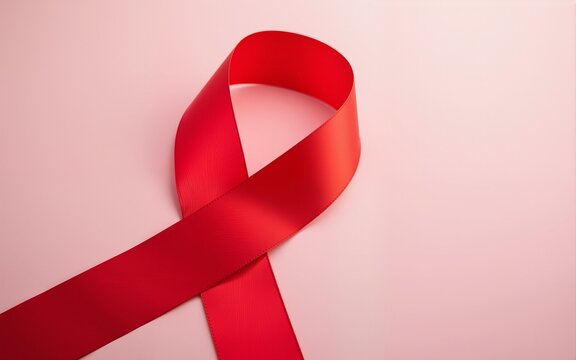 World aids day red ribbon symbolizes hope and solidarity for aids patients. High quality
