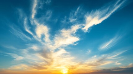 Obraz premium Breathtaking sunset over the horizon coastal landscape nature photography peaceful atmosphere wide angle serenity and beauty