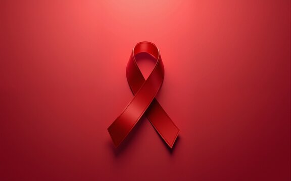 Red Ribbon for December World Aids Day, multiple myeloma Cancer Awareness month and National Red ribbon week. HIV AIDS awareness red ribbon World aids day, World cancer day concept. High quality - Powered by Adobe