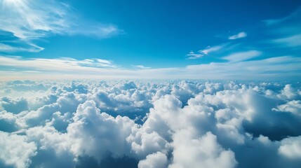 Clouds floating above aerial view nature photography clear sky serene atmosphere expansive horizon for tranquil landscapes