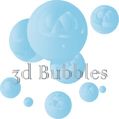 Floating Dimensions: 3D Bubble Vector Art.