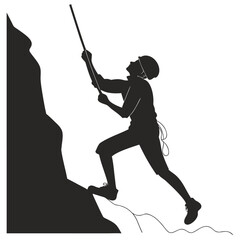 Obraz premium Person climbing glacier silhouette