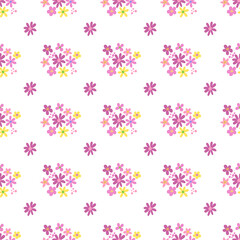 Seamless pattern minimalist repeating background with flowers. Fabric wallpaper print texture. Perfectly for backdrop, wrapped paper, linen.