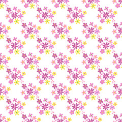 Seamless pattern minimalist repeating background with flowers. Fabric wallpaper print texture. Perfectly for backdrop, wrapped paper, linen.