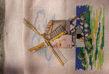 cross stitch on canvas