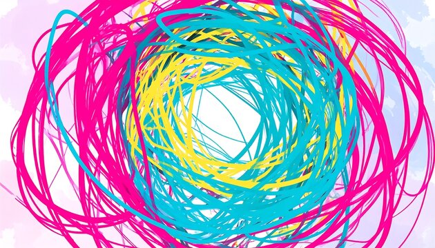 Abstract swirling colorful lines