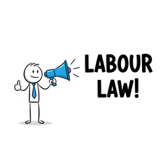 Stick figure communicator announcing news with a megaphone and text overlay transparent background