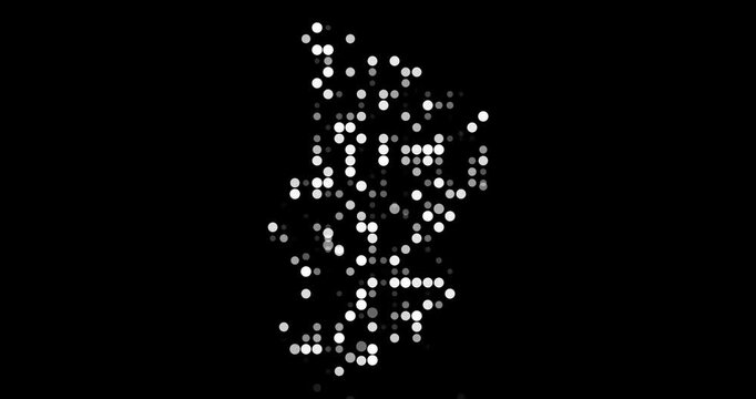 Generative Motion Graphic Falling Colors into Chad Map Formation