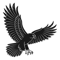 Owl swooping down silhouette