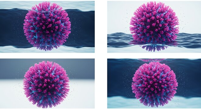 Rotating spiky sphere pink and purple abstract design