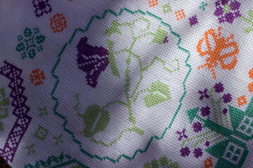 cross stitch on canvas