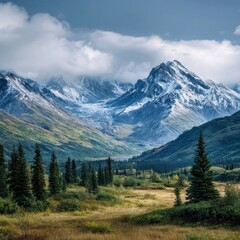 Obraz premium untouched Alaskan wilderness landscape wallpaper