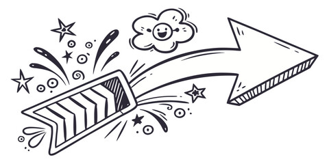 Obraz premium Hand drawn spiral arrow