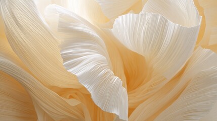 Elegant beige and cream gradient paper folds create a delicate and textured design suitable for various applications