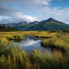 Fototapeta premium untouched Alaska nature reserve landscape