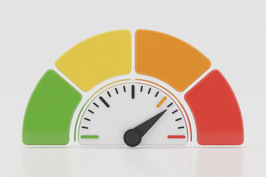 Credit score gauge showing fair to good range