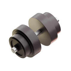 3D render of a metallic shaft coupling for mechanical, automotive, and industrial design.