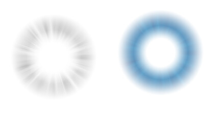 Abstract and elegant circular radial burst in shades of gray and blue, showcasing dynamic energy and visual appeal transparent background