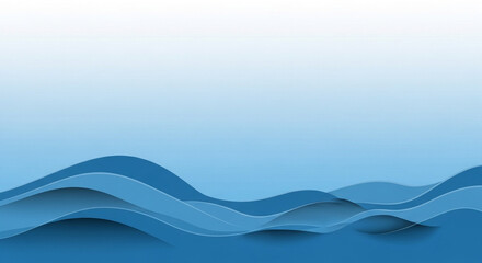 Abstract ocean waves. Blue, curved lines create a sense of depth and motion against a gradient background.

