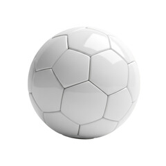 Classic white soccer ball with hexagonal panels on a solid background transparent background