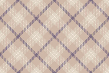 Classic tartan plaid pattern in muted beige and purple hues. Perfect for textiles, backgrounds, and digital designs evoking tradition and elegance.