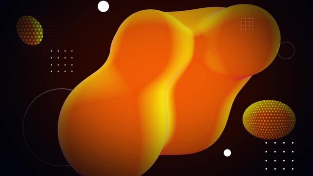 Abstract fluid shapes in vibrant orange against dark backdrop for modern design