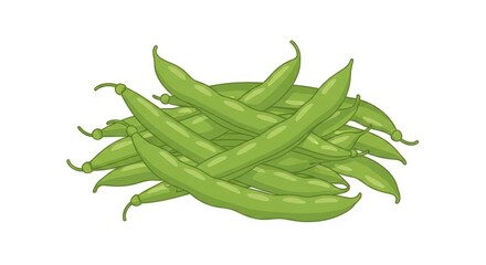 Pile of Green Beans: Fresh Vegetable Illustration