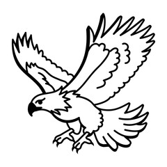 A hand drawn style icon showing a bald eagle
