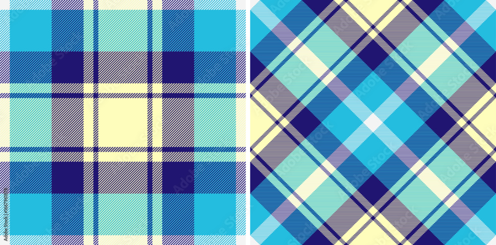 Poster classic tartan pattern showcasing two distinct variations. ideal for textile design, backgrounds, or
