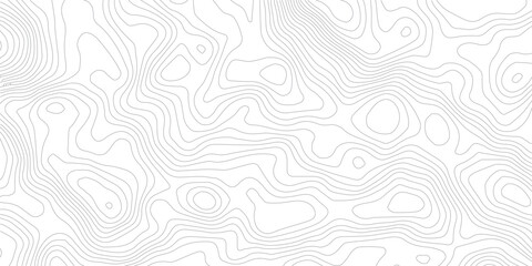 Geography landscape Topo contour map on white background, Topographic contour lines. Seamless pattern with lines Topographic map. Geographic mountain relief diagram line wave carve pattern. 
