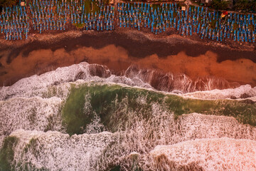 aerial view at Pantai Karang Bolong Kebumen Central Java Indonesia in the morning