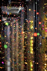 Obraz premium Colorful confetti, blurred, abstract