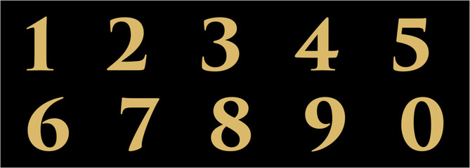 golden number collection vector EPS