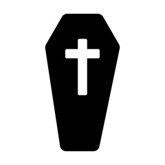 Fototapeta premium Halloween coffin silhouette flat icon vector for your web site design, logo, app, UI. illustration, EPS10.