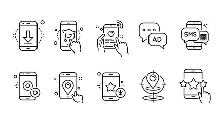 Smartphone Interface Icons App Features and Functions Outlined