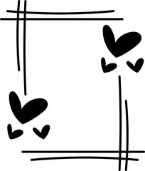frame with hearts