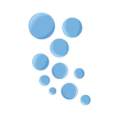 Fresh blue bubbles vector illustration. Hand drawn minimalist blue circles abstract