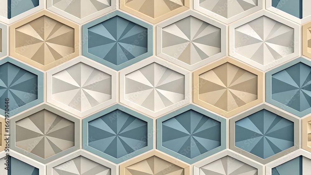Poster geometric hexagon pattern background in pastel colors modern design for wallpaper or creative decora