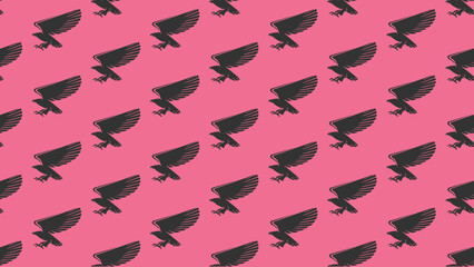 HAWK EAGLE vector pattern colourful