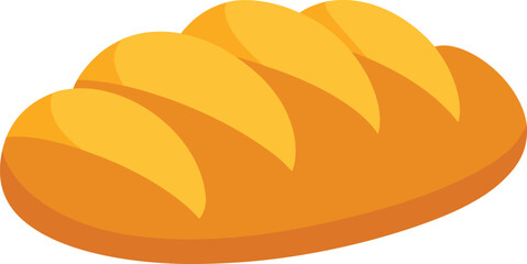 Flat cartoon vector illustration of golden challah bread isolated on white for food graphics