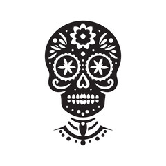 Decorative Sugar Skull Vector – Day of the Dead Dia de los Muertos Illustration